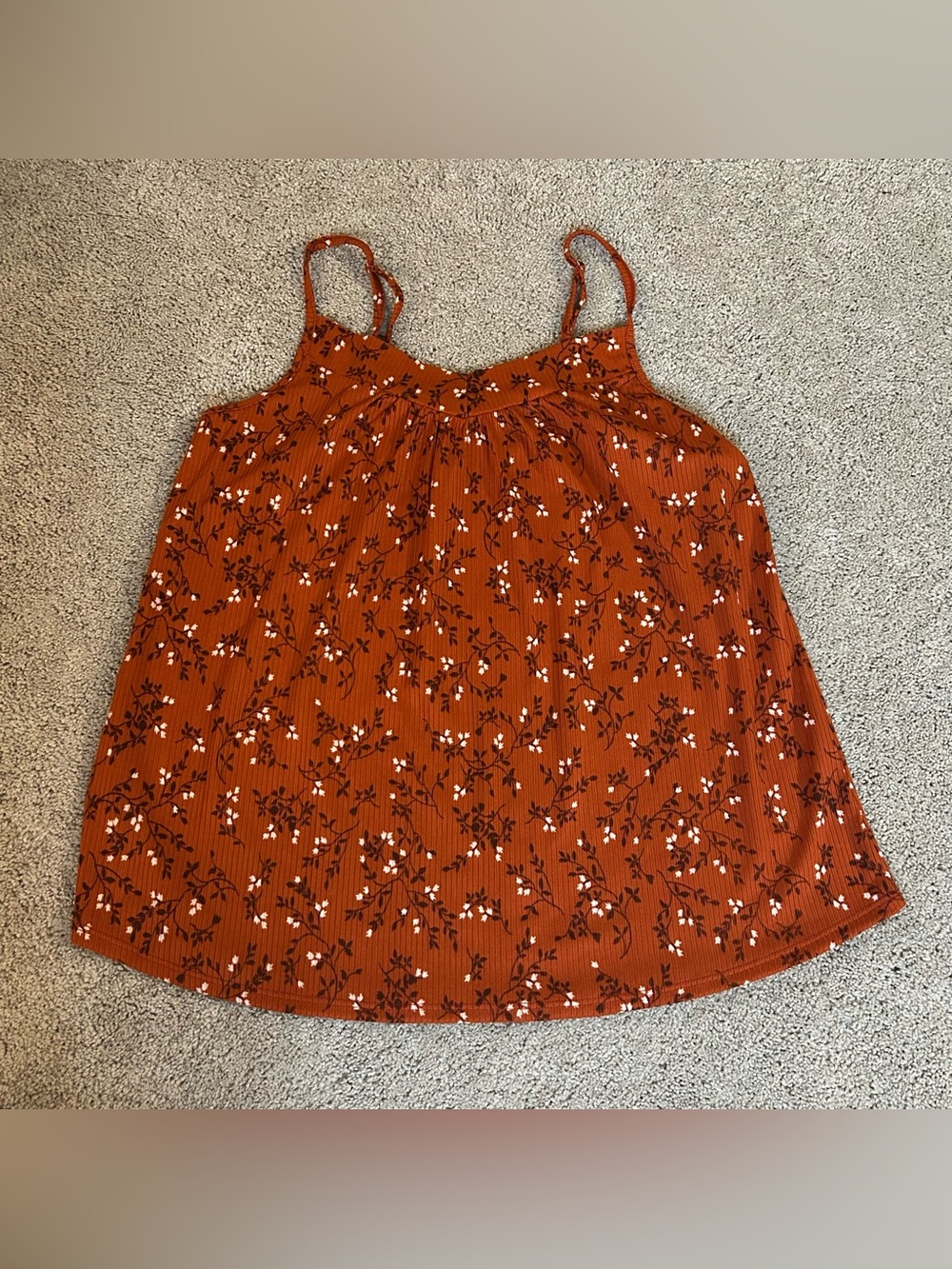Orange flowered tank